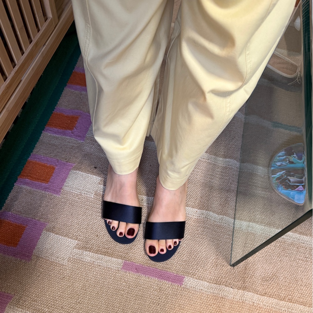 Authentic New The Row Black Single-Band Slide Sandals, Size - 39 (no box)